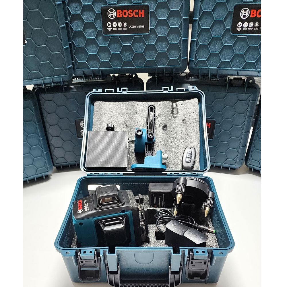 Bosch EEA302 Çift Akülü 12 Köşe 360° 58Vf Otomatik Hizalamalı Lazer Metre (Mavi)